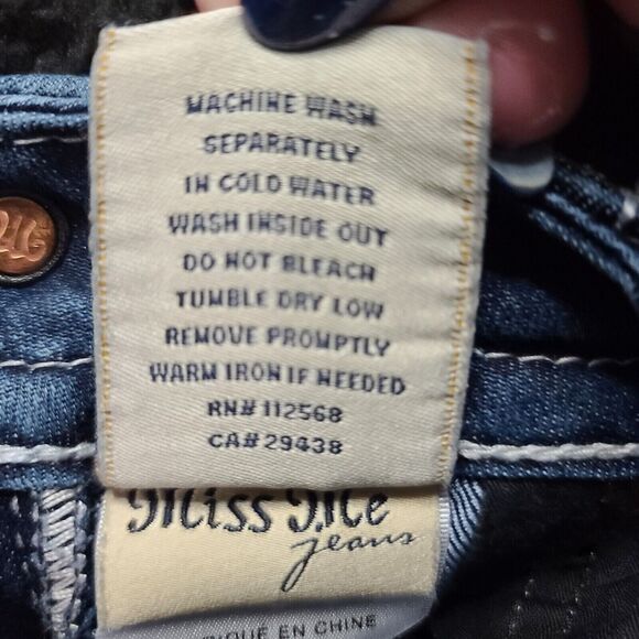 MissMe Womens Jeans Blue Size 25 Cotton Blend Signature Boot Pockets Button Zip - Picture 9 of 16